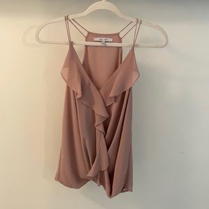 Dusty rose/ taupe ruffle Surplice tank